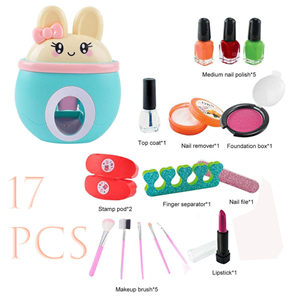 ست آرایشی و استمپر ناخن کودک طرح خرگوش آبی Fashion Manicure Machine_اسباب بازی